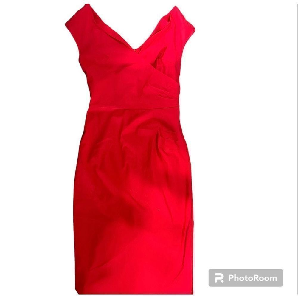 MUXXN small red sexy midi off the shoulder dress